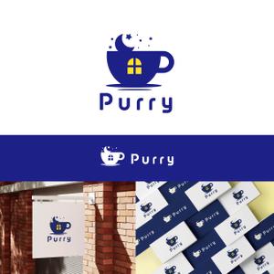 841design (841chan)さんの夜でも気軽にごはんとスイーツが楽しめるノンアル夜カフェ「Purry」(パリー)の店舗ロゴへの提案