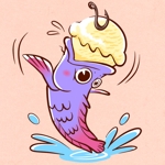 イラストレーター　浅野文彦 (artmigo)さんの魚の形をしたオリジナルアイスクリームのイラストへの提案