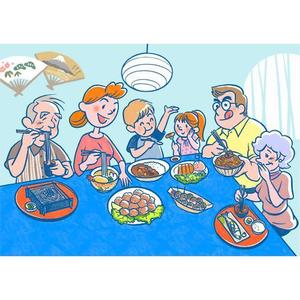 イラストレーター　浅野文彦 (artmigo)さんの米国展開予定の日本食レストランのイラストイメージへの提案