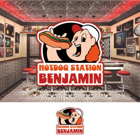 HARURU (HARURU)さんのホットドッグ屋　「HOTDOG　STATION　BENJAMIN」のロゴへの提案