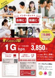 soL design (sol_design01)さんの集合住宅の入居者への光インターネットサービスのPRチラシへの提案