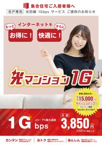 soL design (sol_design01)さんの集合住宅の入居者への光インターネットサービスのPRチラシへの提案