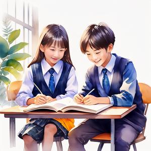 入り江わに (waniirie)さんの学習塾の広告に掲載する中学生や高校生（男子と女子両方）のイラストへの提案
