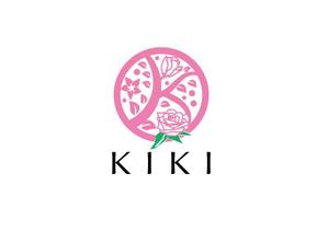 リオングラフィカ (shibazakura)さんのフラワーショップ「KIKI」のロゴへの提案
