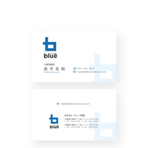 _ (bukkin)さんの不動産会社「株式会社ブルー不動産」の名刺デザインへの提案