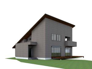 インテリアや外観の提案とパース作成します (plusoffice)さんの【住宅兼別荘の建築パース（４方向）の作成依頼】への提案