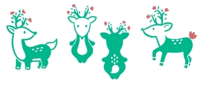 みんみん (minmin_art_0)さんの既存のロゴ（シカ）の全身を描いてほしいへの提案