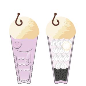 みんみん (minmin_art_0)さんの魚の形をしたオリジナルアイスクリームのイラストへの提案