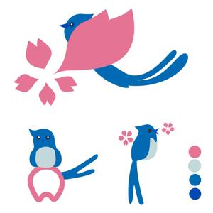 株式会社ＵＮＩＱＵＥ　ＷＯＲＫＳ (hiringhart_line)さんの歯科医院のロゴの色調と「サンコウチョウ」に似せたキャラクターへの提案