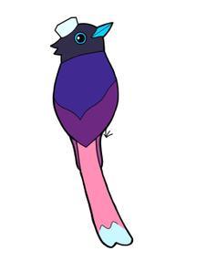 井上優希 (masaki3snavi)さんの歯科医院のロゴの色調と「サンコウチョウ」に似せたキャラクターへの提案