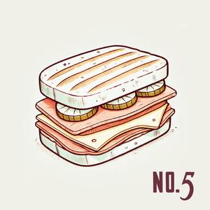 ADERIA (ADERIA)さんの【ランチ】キューバンサンドカフェ「No.5」のキューバンサンドのイラストへの提案