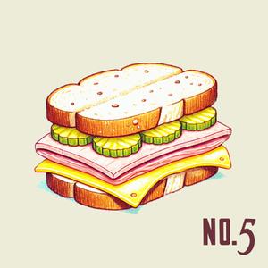 ADERIA (ADERIA)さんの【ランチ】キューバンサンドカフェ「No.5」のキューバンサンドのイラストへの提案