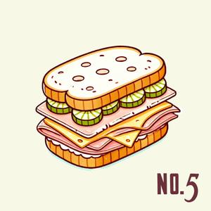 ADERIA (ADERIA)さんの【ランチ】キューバンサンドカフェ「No.5」のキューバンサンドのイラストへの提案