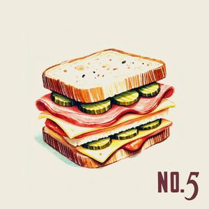 ADERIA (ADERIA)さんの【ランチ】キューバンサンドカフェ「No.5」のキューバンサンドのイラストへの提案