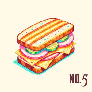 ADERIA (ADERIA)さんの【ランチ】キューバンサンドカフェ「No.5」のキューバンサンドのイラストへの提案