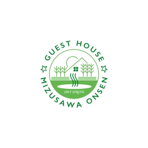 BLUE BARRACUDA (Izkondo)さんの長期滞在型ゲストハウス「Guest House Mizusawa Onsen」のロゴへの提案