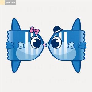 free bird (free-bird)さんの海の生物　カメ　イルカ　クジラ　サメ　夫婦キャラクターへの提案