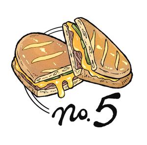 moli (moli_0915)さんの【ランチ】キューバンサンドカフェ「No.5」のキューバンサンドのイラストへの提案