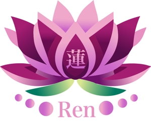 tsuji. (tsujikaori)さんのよもぎ蒸しサロン「蓮 Ren」のロゴへの提案
