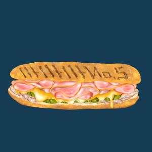 chome＋ (chometasu)さんの【ランチ】キューバンサンドカフェ「No.5」のキューバンサンドのイラストへの提案