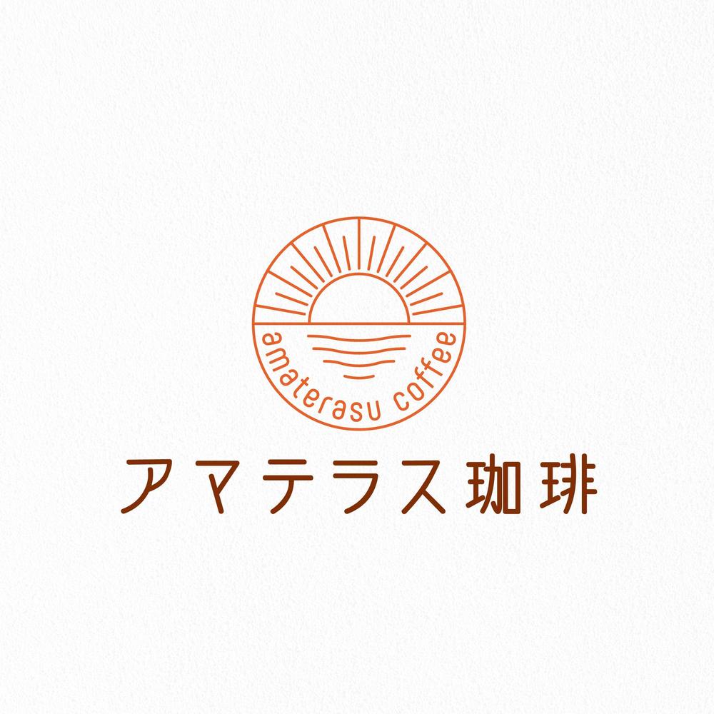 海に面した歴史的建造物内のカフェ店舗のロゴ