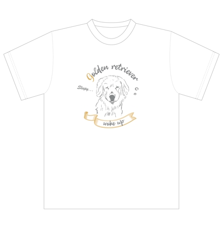 y_hat (y_hat1202)さんのゴールデンレトリバーのTシャツデザインへの提案