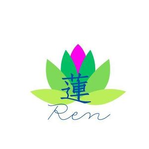 震斬 (simonsaimon)さんのよもぎ蒸しサロン「蓮 Ren」のロゴへの提案