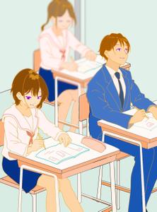 かなろー (kanaroo)さんの学習塾の広告に掲載する中学生や高校生（男子と女子両方）のイラストへの提案