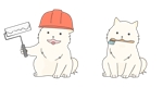 藤本十羽 (fujimoto_towa)さんのローラーやハケを持った愛犬への提案
