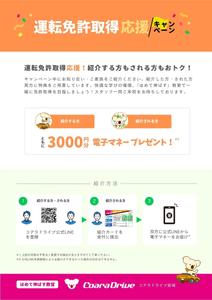 早川真理子 (spica_0)さんの運転免許取得応援キャンペーンへの提案