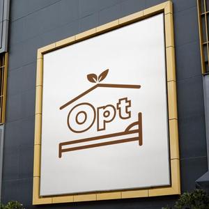 WEBデザイナー│まり (syokuiku)さんのシンプル＆高品質なビジネス仕様の滞在施設「Opt」のロゴ（看板）への提案
