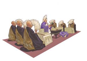 ヒオキサヤカ (sisiouki)さんのお寺法要のイラストへの提案
