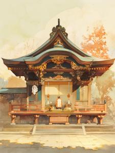 浅沼ミナ (mori_aka)さんのお寺のイラストへの提案