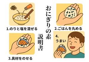 湧き出るおうどん (YammYamm)さんの【急募】おにぎりの素の作り方イラストデザイン依頼への提案