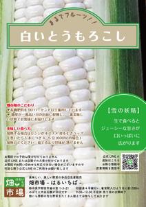 株式会社クリエイターズ (tatatata55)さんの白いとうもろこしの説明チラシへの提案