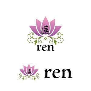 j-design (j-design)さんのよもぎ蒸しサロン「蓮 Ren」のロゴへの提案