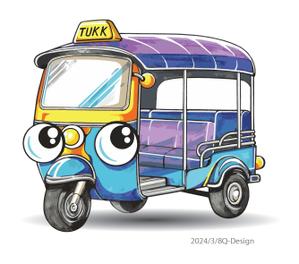 Q-Design (cats-eye)さんのアジアのバイク「トゥクトゥク」をモチーフにしたキャラクター制作への提案
