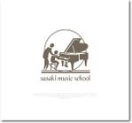 Q-Design (cats-eye)さんのささき音楽教室のピアノの絵を用いたロゴへの提案