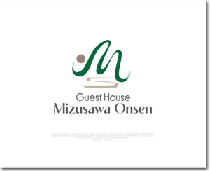 Q-Design (cats-eye)さんの長期滞在型ゲストハウス「Guest House Mizusawa Onsen」のロゴへの提案