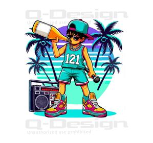 Q-Design (cats-eye)さんのBARのオリジナルパーカー用のキャラクターデザインへの提案
