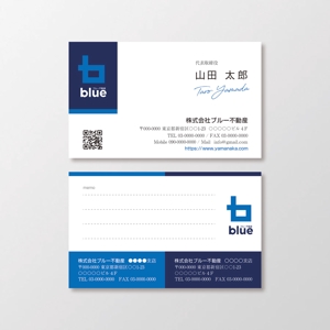 T-aki (T-aki)さんの不動産会社「株式会社ブルー不動産」の名刺デザインへの提案