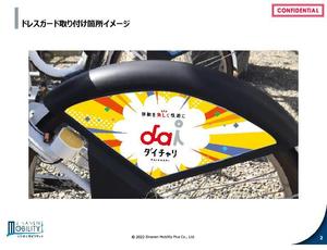 おおごえ (gui_le-ciel)さんの【簡単】シェアサイクル「ダイチャリ」の自転車1000台に取り付けるドレスガードの背景デザインへの提案