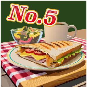 おおごえ (gui_le-ciel)さんの【ランチ】キューバンサンドカフェ「No.5」のキューバンサンドのイラストへの提案
