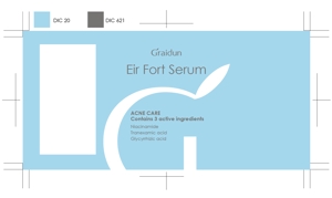 design_studio_be (design_studio_be)さんのニキビケア商品「Eir Fort Serum」の商品ラベルデザインの作成への提案
