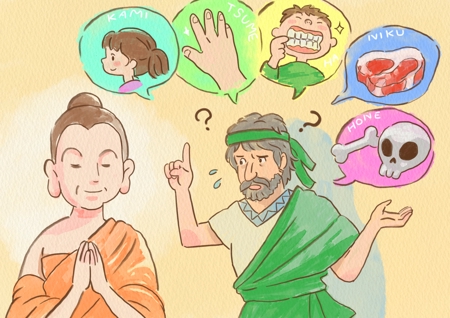 パフボール (nana_skr)さんの仏教の紙芝居風イラストへの提案