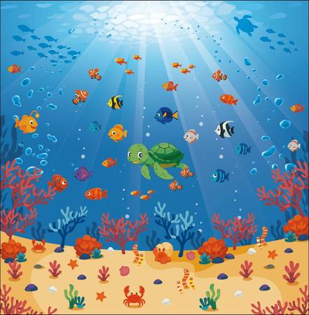 よしみ (yo4mi)さんの小児歯科待合室用の壁紙イラスト制作　珊瑚礁と魚たちの楽しい世界を表現への提案