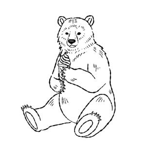 bun3 (bun3)さんのアウトドア商品にプリントする『アイスまたはかき氷を食べているクマ』のイラストへの提案