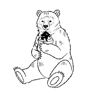 bun3 (bun3)さんのアウトドア商品にプリントする『アイスまたはかき氷を食べているクマ』のイラストへの提案